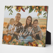 Thanksgiving Geef bedankt Familiefoto Modern Fotoplaat (Zijkant)