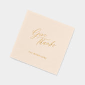 Thanksgiving Geef bedankt Gold Script-familienaam Folie Servetten (Links)