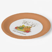 Thanksgiving Geef Bedankt groen Papieren Bordje (Gekanteld)