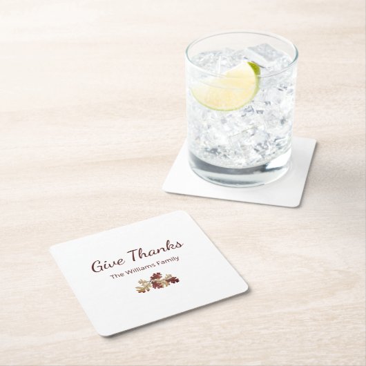 Thanksgiving Geef Bedankt Herfst Foliage Herfst Kartonnen Onderzetters (Insitu)