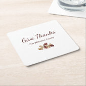 Thanksgiving Geef Bedankt Herfst Foliage Herfst Kartonnen Onderzetters (Schuin)