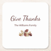 Thanksgiving Geef Bedankt Herfst Foliage Herfst Kartonnen Onderzetters (Voorkant)