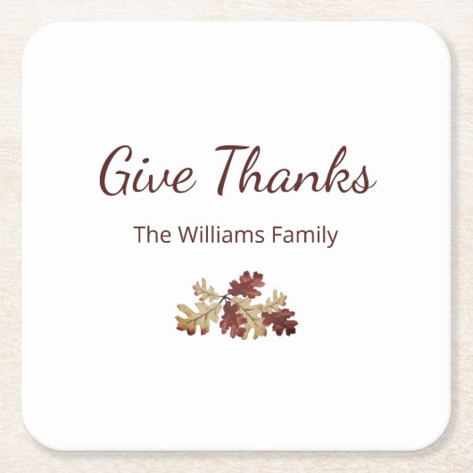 Thanksgiving Geef Bedankt Herfst Foliage Herfst Kartonnen Onderzetters (Voorkant)