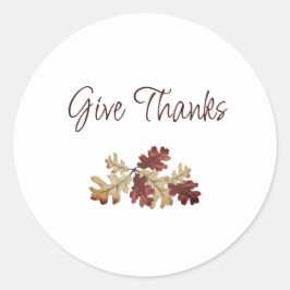 Thanksgiving Geef Bedankt Herfst Foliage Rustiek Ronde Sticker