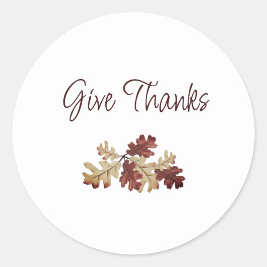 Thanksgiving Geef Bedankt Herfst Foliage Rustiek Ronde Sticker (Voorkant)