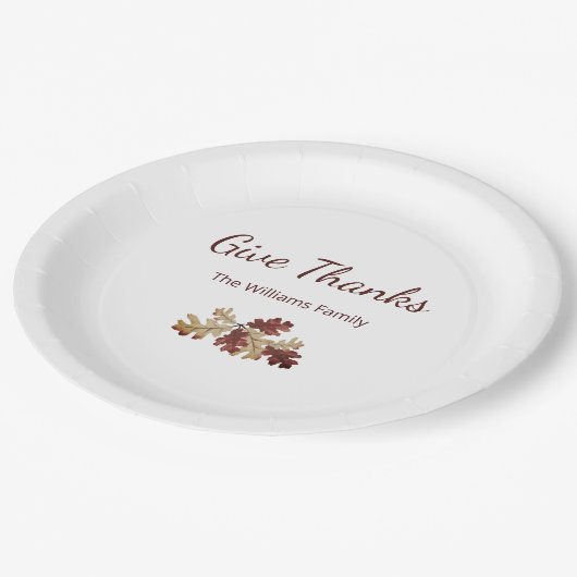 Thanksgiving Geef Bedankt Herfst gebladerte Tafeld Papieren Bordje (Gekanteld)