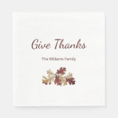 Thanksgiving Geef Bedankt Herfst gebladerte Tafeld Servet (Voorkant)