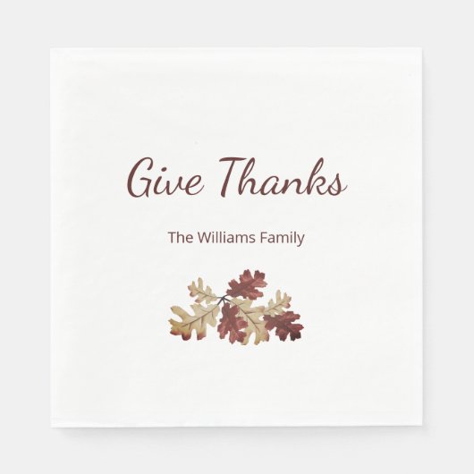Thanksgiving Geef Bedankt Herfst gebladerte Tafeld Servet (Voorkant)