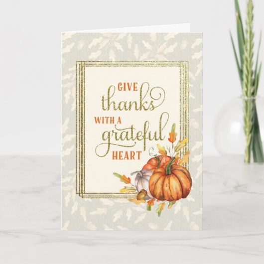 Thanksgiving Geef Bedankt met een Grateful Heart Kaart (Voorkant)