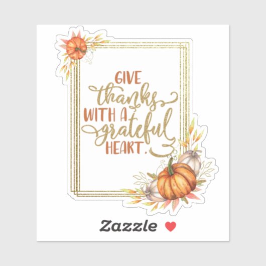 Thanksgiving Geef Bedankt met een Grateful Heart Sticker (Vel)