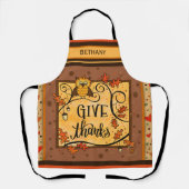 Thanksgiving Geef Bedankt Schattigee Uil Inspirivi Schort (Voorkant)