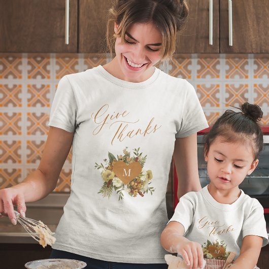 Thanksgiving Geef bedankt Script Fall Leaves T-shirt