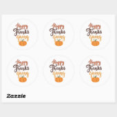 Thanksgiving Geef Dank lettering pompoen Ronde Sticker (Vel)