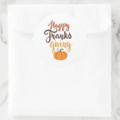 Thanksgiving Geef Dank lettering pompoen Ronde Sticker (Tas)