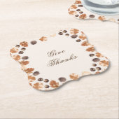 Thanksgiving geeft Bedankt Citaat bruine lederen k Kartonnen Onderzetters (Gekanteld)