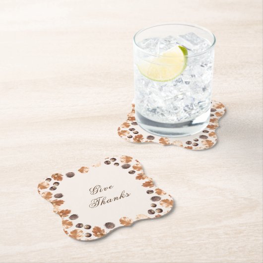 Thanksgiving geeft Bedankt Citaat bruine lederen k Kartonnen Onderzetters (Insitu)