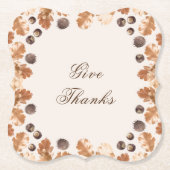 Thanksgiving geeft Bedankt Citaat bruine lederen k Kartonnen Onderzetters (Voorkant)