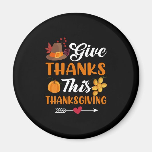 Thanksgiving geeft Bedankt Deze Thanksgiving Magneet (Voorkant)