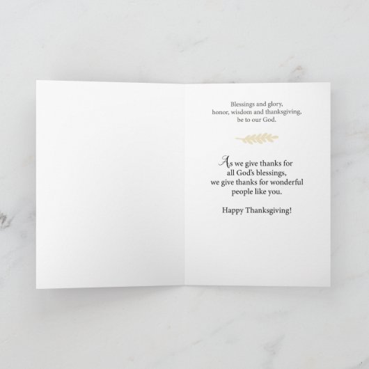 Thanksgiving geeft Bedankt soonbloem Kaart (Binnen)