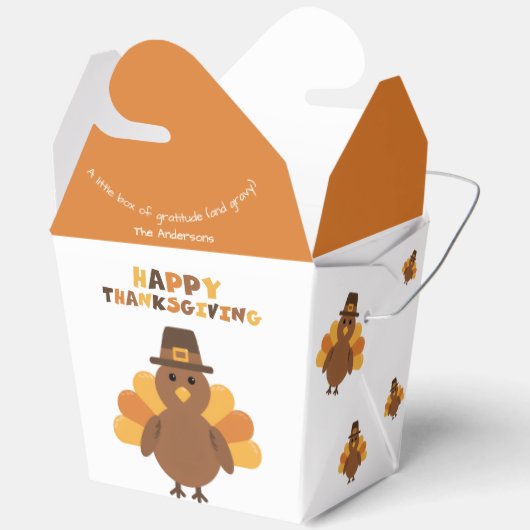 Thanksgiving Geel Sinaasappel Turkije Grote restje Bedankdoosjes (Open)