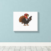 Thanksgiving geheim agent Turkije Classic T-shirt Canvas Afdruk (Insitu (Houten vloer))
