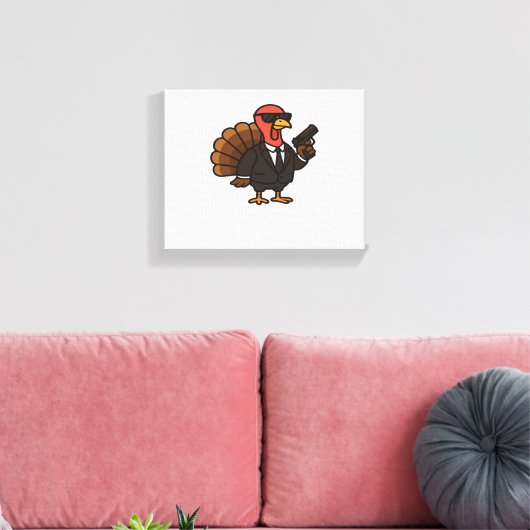 Thanksgiving geheim agent Turkije Classic T-shirt Canvas Afdruk (Insitu (Woonkamer))