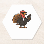 Thanksgiving geheim agent Turkije Classic T-shirt Kartonnen Onderzetters (Voorkant)