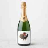 Thanksgiving geheim agent Turkije Classic T-shirt Sparkling Wijnetiket (Voorkant)
