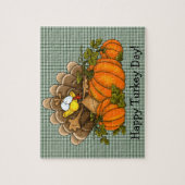 Thanksgiving Gekke Turkije Puzzle Legpuzzel (Verticaal)