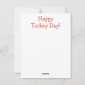 Thanksgiving Gekke Wenskaart Turkije Feestdagenkaart (Achterkant)