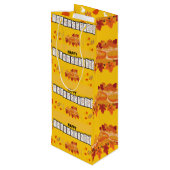 Thanksgiving - Gele papieren zak Wijn Cadeautas (Achterkant Gekanteld)