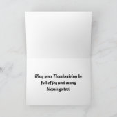 Thanksgiving Geluk Gevouwen Vakantie Kaart (Binnen)