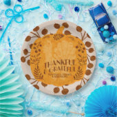 Thanksgiving Gelukkig Turkije Pumpkin Greenery Papieren Bordje (Feest)