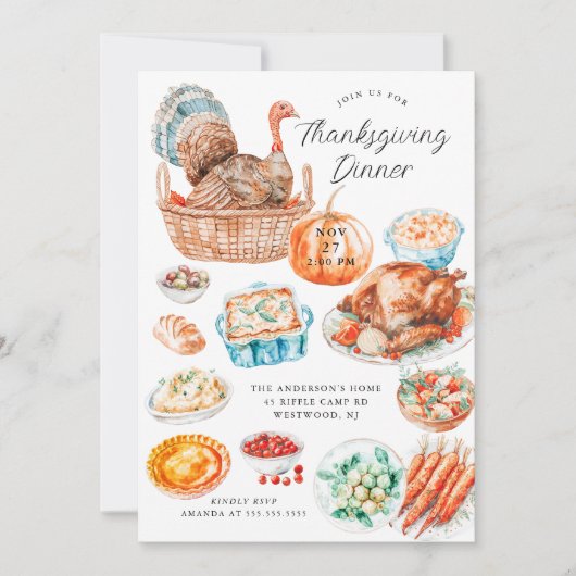 Thanksgiving geniet van het diner kaart (Voorkant)