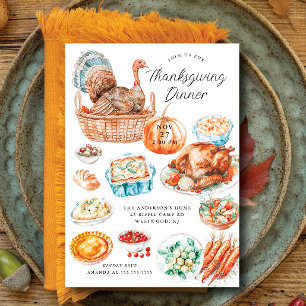 Thanksgiving geniet van het diner kaart