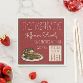 Thanksgiving Gepersonaliseerd met Pie! Servetten