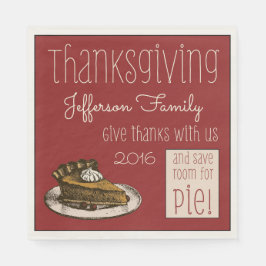 Thanksgiving Gepersonaliseerd met Pie! Servetten