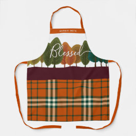 Thanksgiving Gepersonaliseerd najaar Schort bos