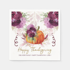 Thanksgiving gepersonaliseerde herfstpompoen servet