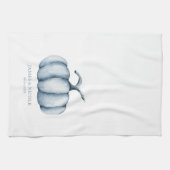 Thanksgiving Gepersonaliseerde pompoen waterverf Theedoek (Horizontaal)