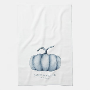 Thanksgiving Gepersonaliseerde pompoen waterverf Theedoek