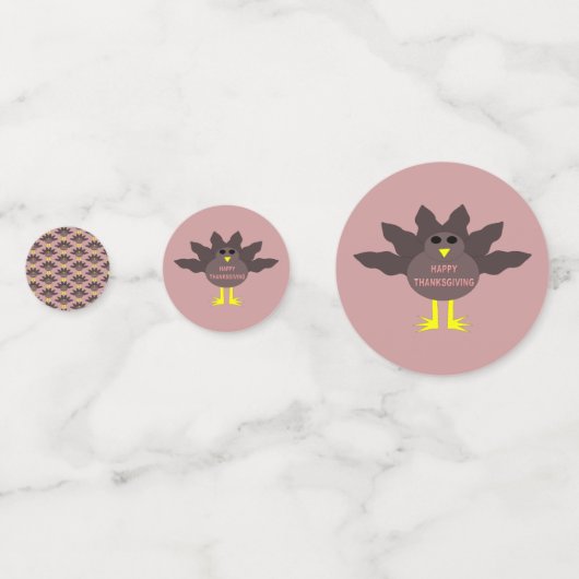 Thanksgiving Geplucst Turkije Gepersonaliseerd Confetti (Achterkanten)