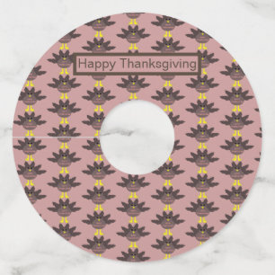 Thanksgiving Geplucst Turkije Gepersonaliseerd Wijnglaslabel