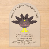 Thanksgiving Gepluct voor aangepast Turkije Acryl Uitnodigingen (Voorkant)