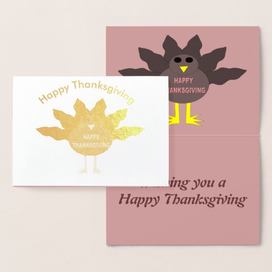 Thanksgiving geplukt Folie Turkije Kaarten (Display)