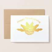 Thanksgiving geplukt Folie Turkije Kaarten (Voorkant met envelop)