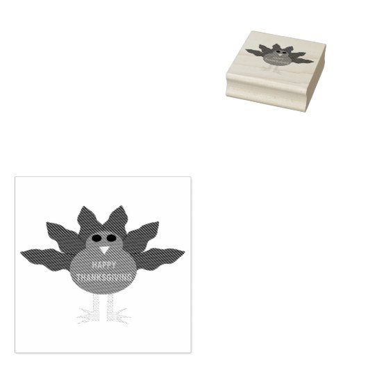 Thanksgiving geplukt kalkoen hout kunst stempel (Gestempeld)