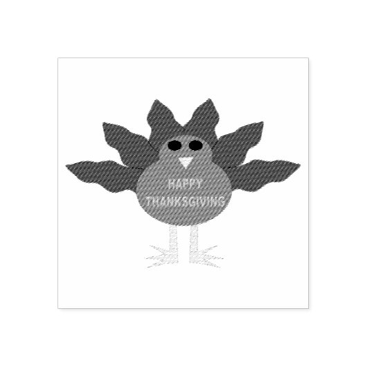 Thanksgiving geplukt kalkoen hout kunst stempel (Afrduk)