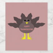 Thanksgiving geplukt kalkoen wijn flesetiketten wijn etiket (Enkel label)