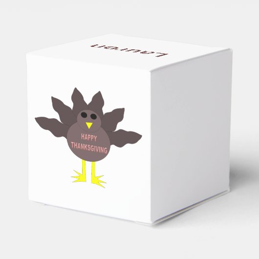 Thanksgiving geplukt Turkije Custom Favor Box Bedankdoosjes (Achterkant)